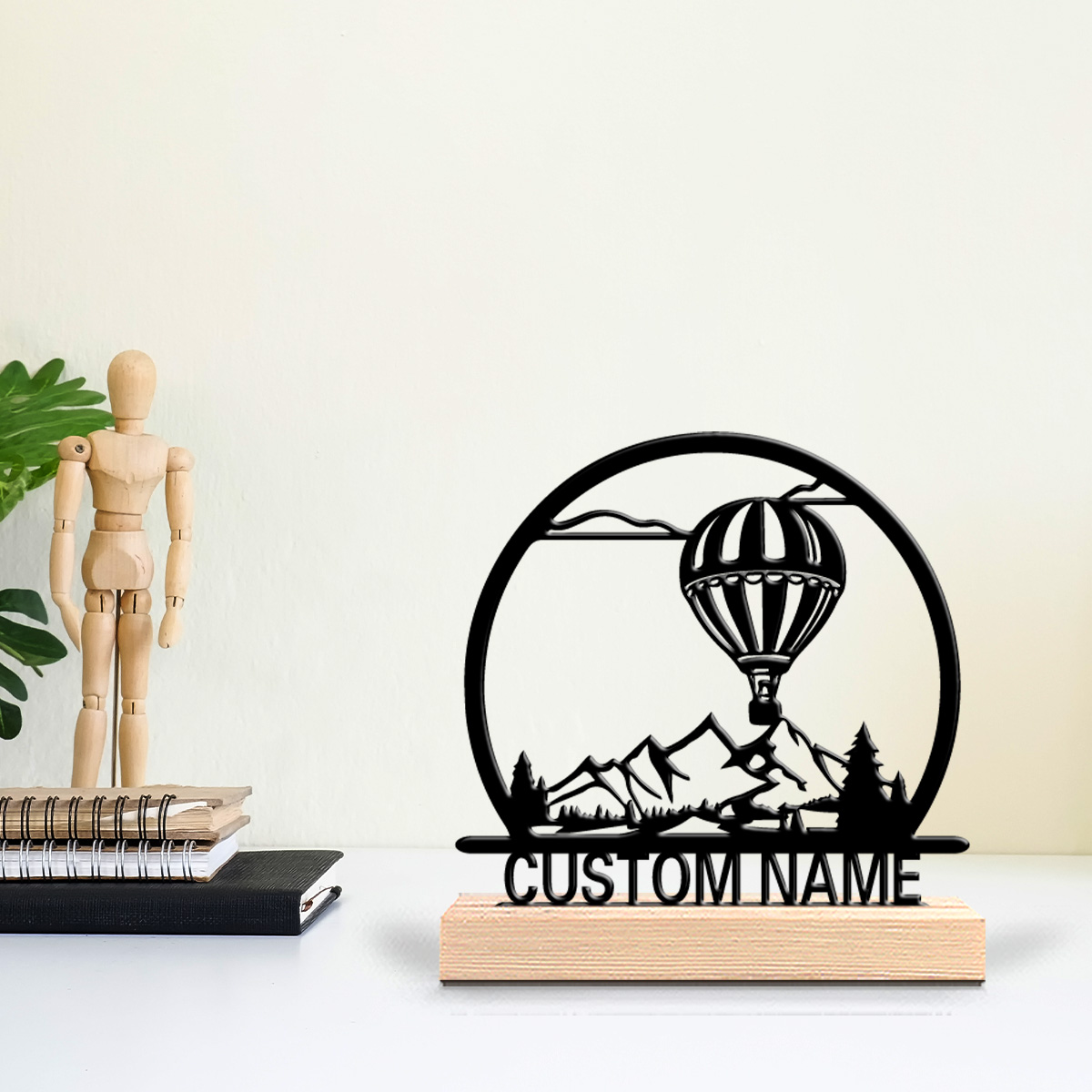Art Craft Market - 1pc Hot air balloon Customized Name