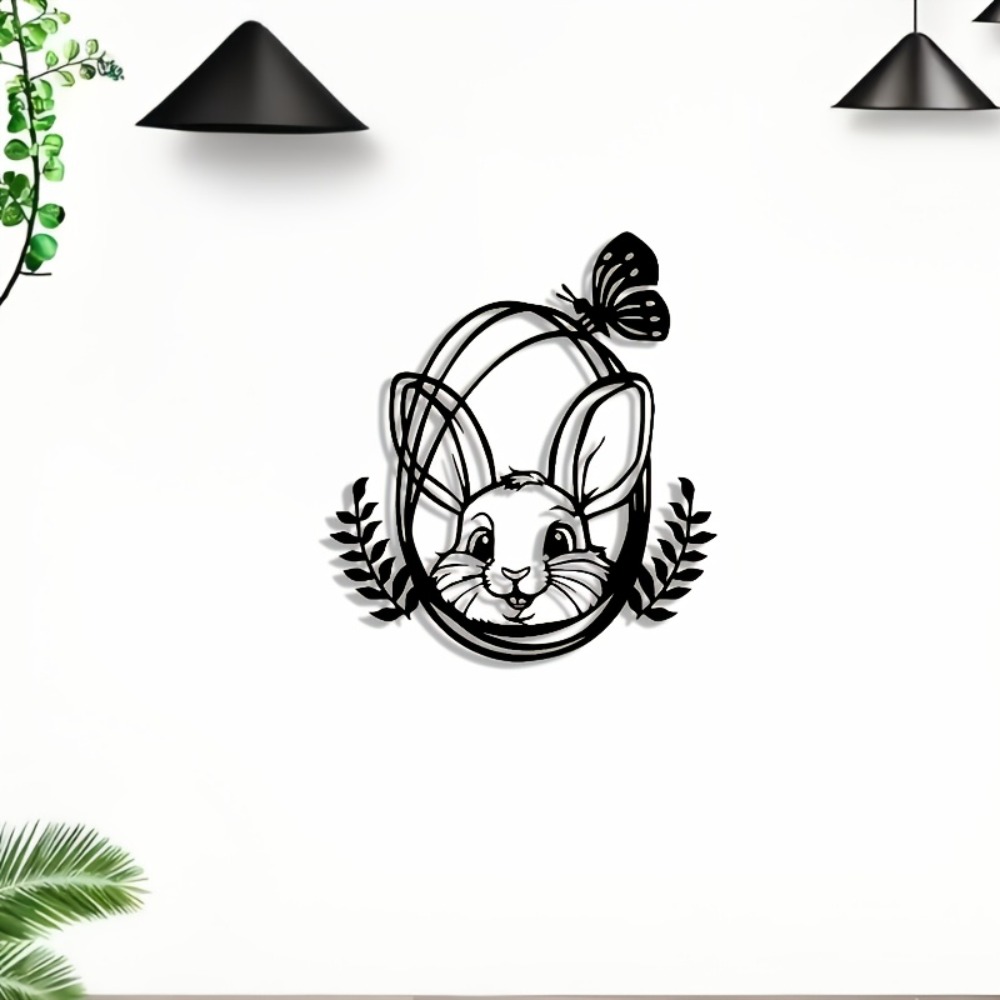 Art Craft Rabbit - CIFBUY Metal Wall Art Bohemian Rabbit