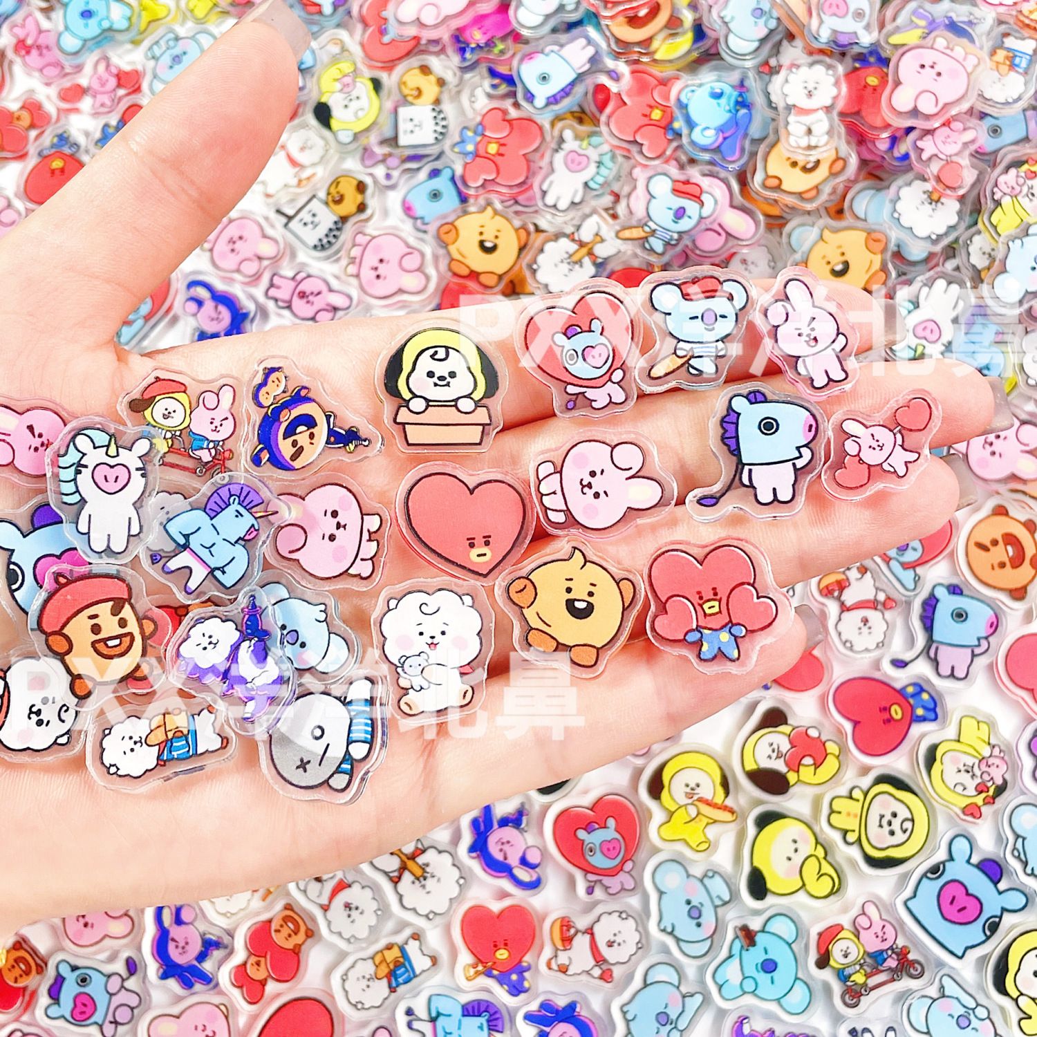 Art Craft Market - 100pcs BT21 BTS Single-Layer 1cm2cm4cm Acrylic