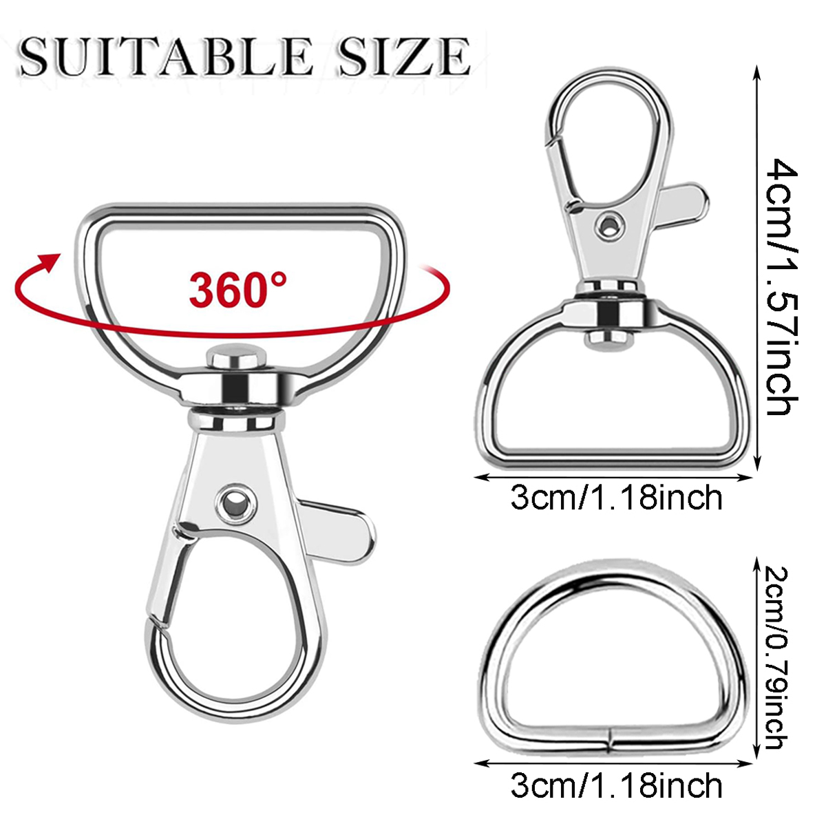 10/20 Set Large D Clip Swivel  - Art Craft Gifts 评论和价格