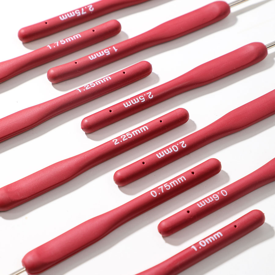 10pcs Red Crochet Set Kit Sili - Crochet Hook Set 评论和价格