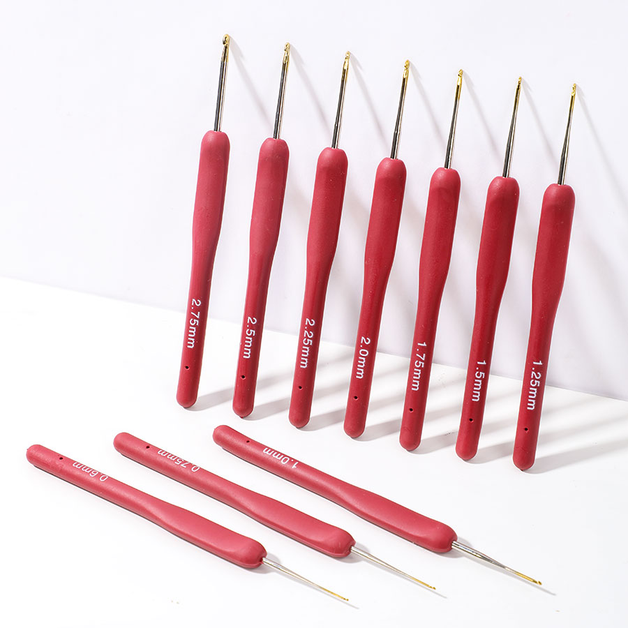 10pcs Red Crochet Set Kit Sili - Crochet Hook Set 评论和价格