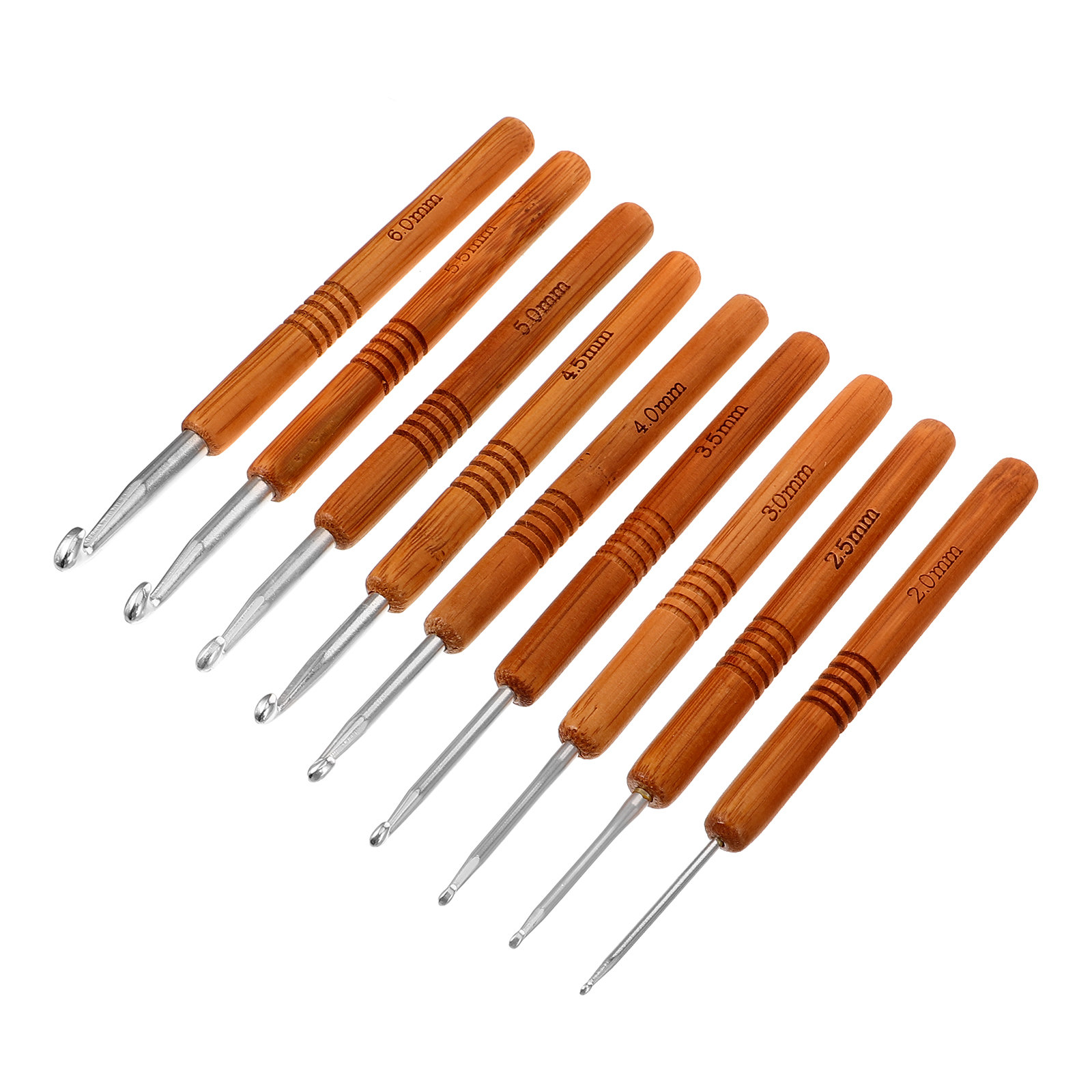 9Pcs Crochet Hook Set Bamboo H - Crochet Hook Set 评论和价格