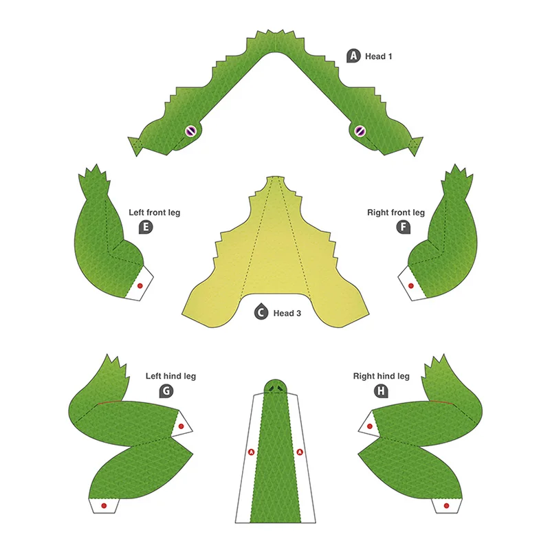 Crocodile Folding Origami Art  - Art Craft Cardboard 评论和价格