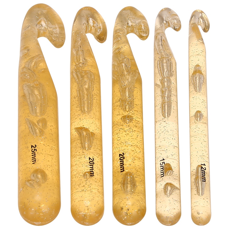 5Pcs 12mm/15mm/18mm/20mm/25mm  - Crochet Hook Set 评论和价格