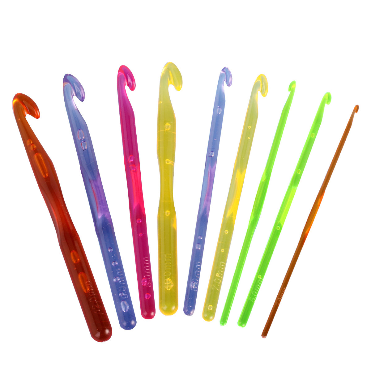 9Pcs Colorful Crochet Hooks Pl - Crochet Hook Set 评论和价格