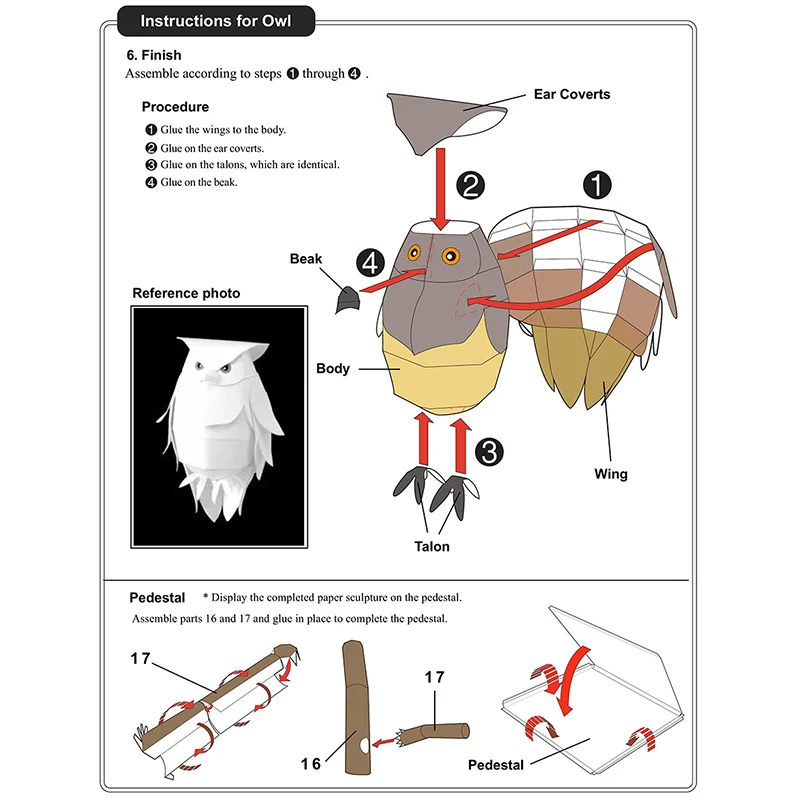 Blakiston's Fish Owls Origami  - Art Craft Cardboard 评论和价格