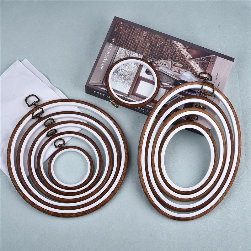Sewing Tool Round Oval Wooden  - Embroidery Hoop Kit 评论和价格