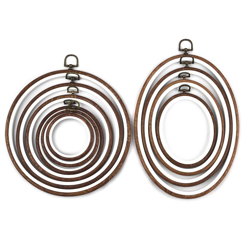 Sewing Tool Round Oval Wooden  - Embroidery Hoop Kit 评论和价格