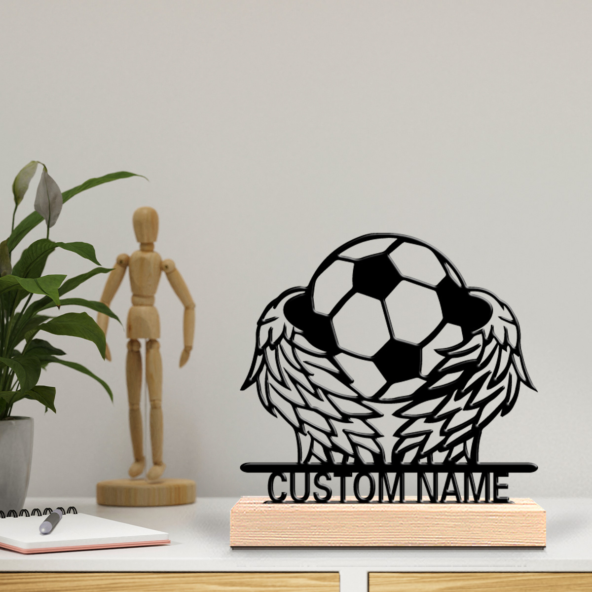 1pc Wing Soccer Custom Text Ti - Art Craft Gifts 评论和价格