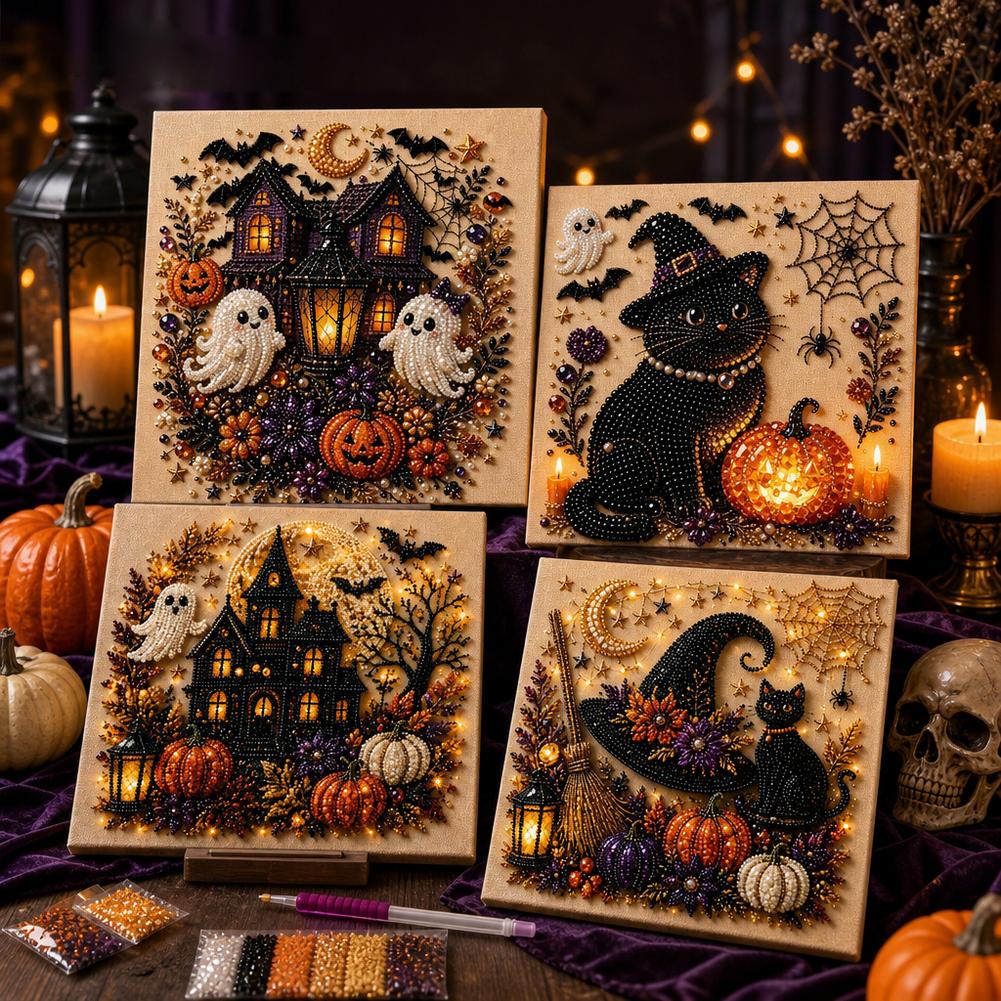 Halloween Ghost & Pumpkin 3D P - Art Craft Cat 评论和价格