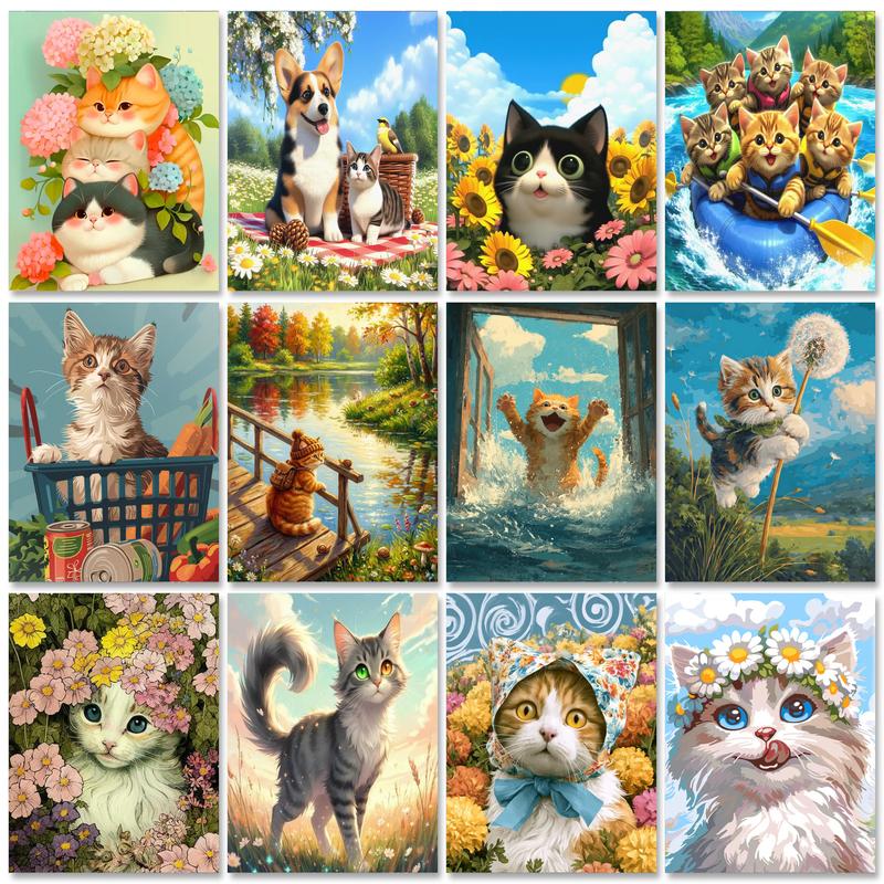 GATYZTORY Cat Painting By Numb - Art Craft Cat 评论和价格