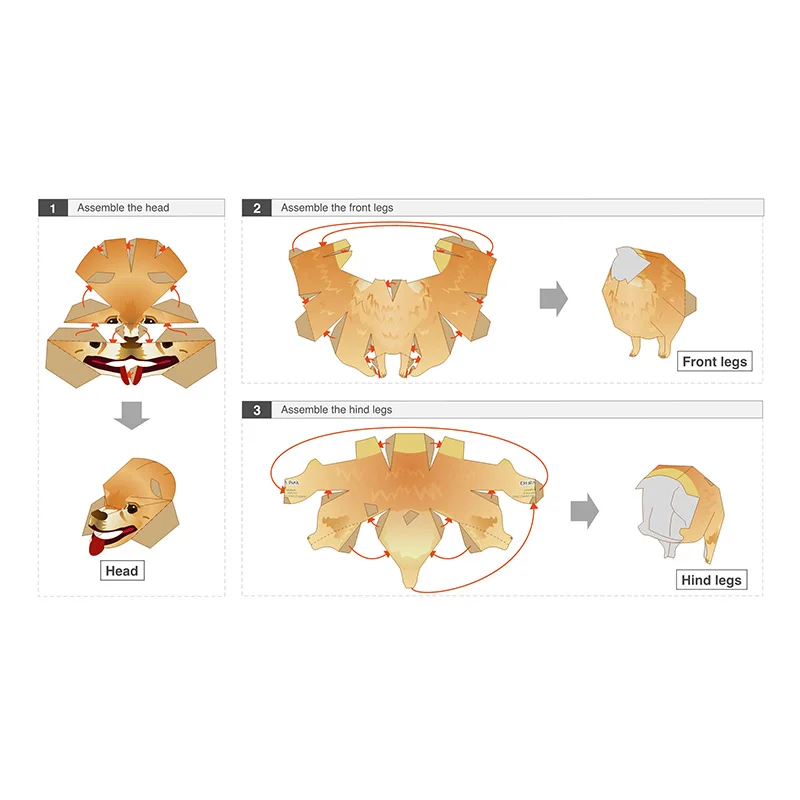 Pomeranian Dog Folding Origami - Art Craft Cardboard 评论和价格