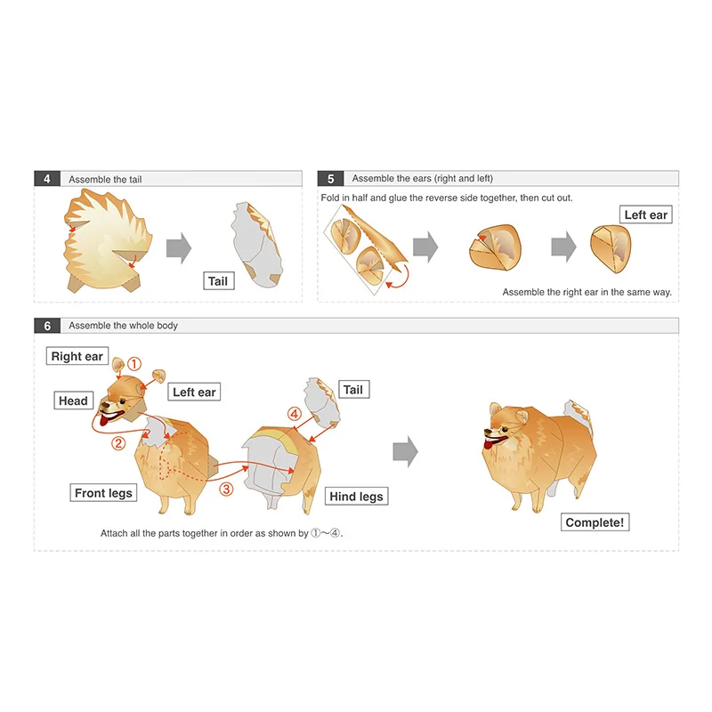 Pomeranian Dog Folding Origami - Art Craft Cardboard 评论和价格