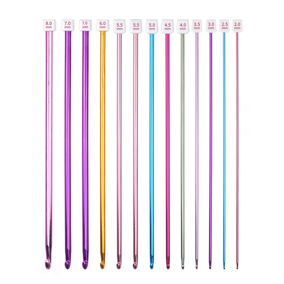 11Pcs/pack Colorful Iron 27cm  - Crochet Hook Set 评论和价格