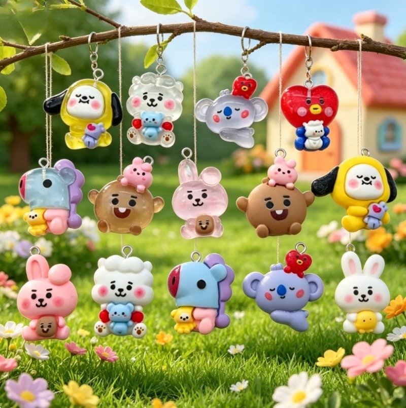 7pcs BT21 Resin Cartoon Charm  - Art Craft Market 评论和价格