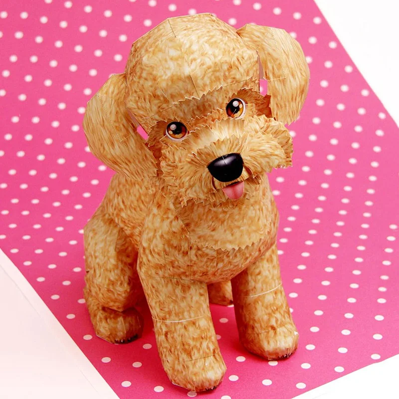 Toy Poodle Dog Folding Origami - Art Craft Cardboard 评论和价格