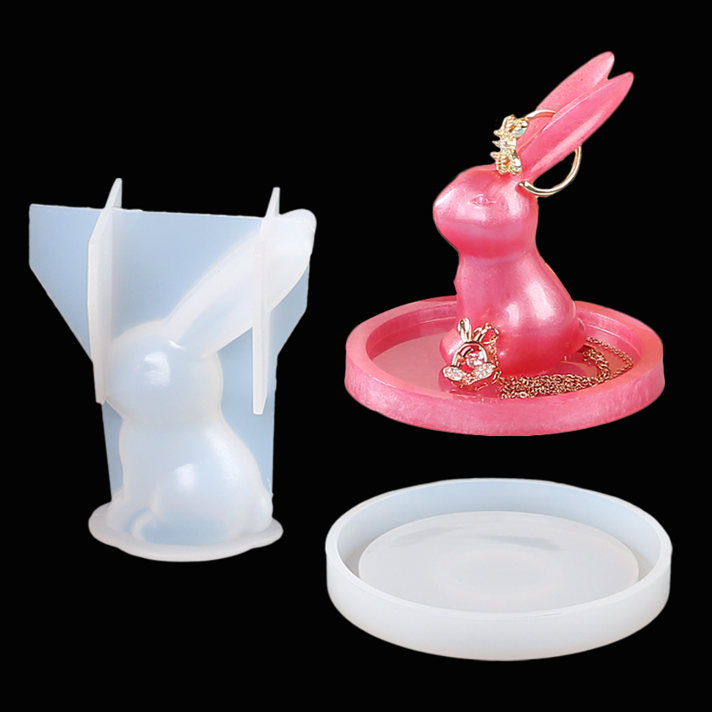 2Pcs 3D Bunny Ring Holder Sili - Art Craft Rabbit 评论和价格