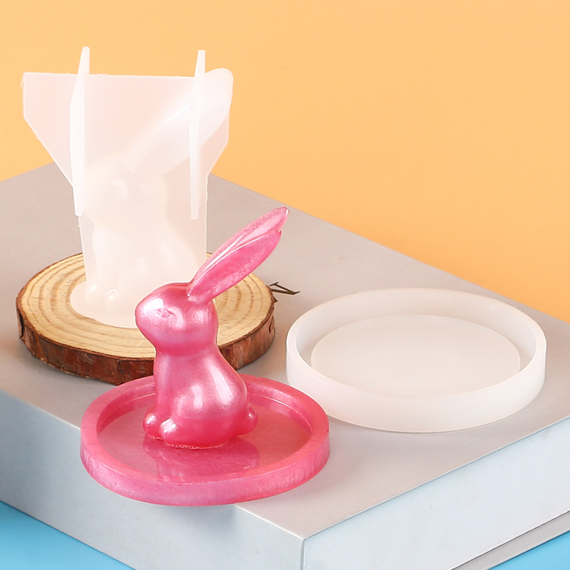 2Pcs 3D Bunny Ring Holder Sili - Art Craft Rabbit 评论和价格