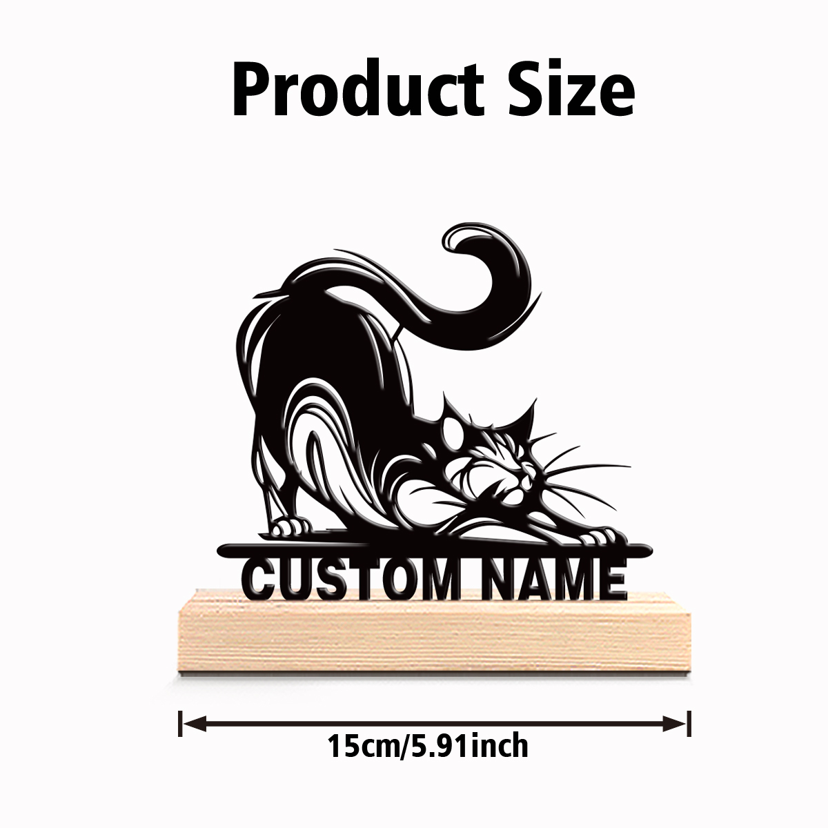 1pc Modern CAT Custom Text Met - Art Craft Gifts 评论和价格