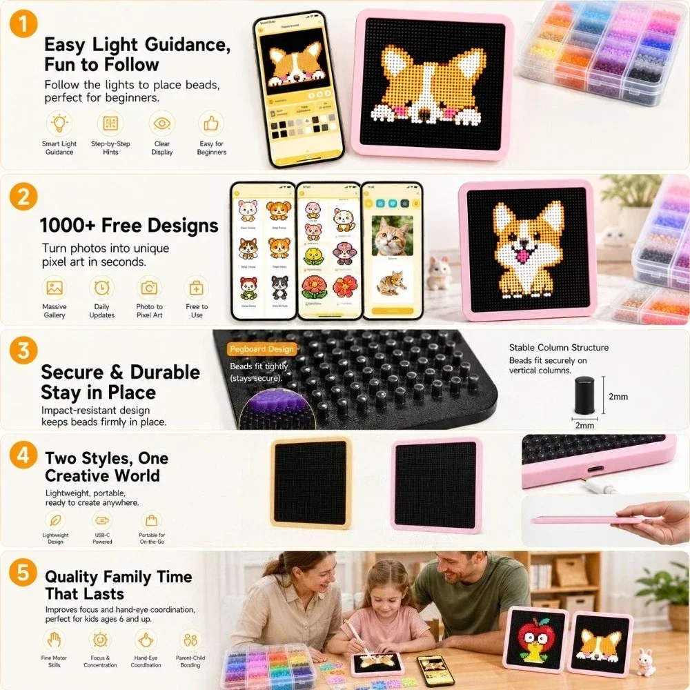 LED Smart Fuse Bead Pegboard,  - Art Craft Market 评论和价格