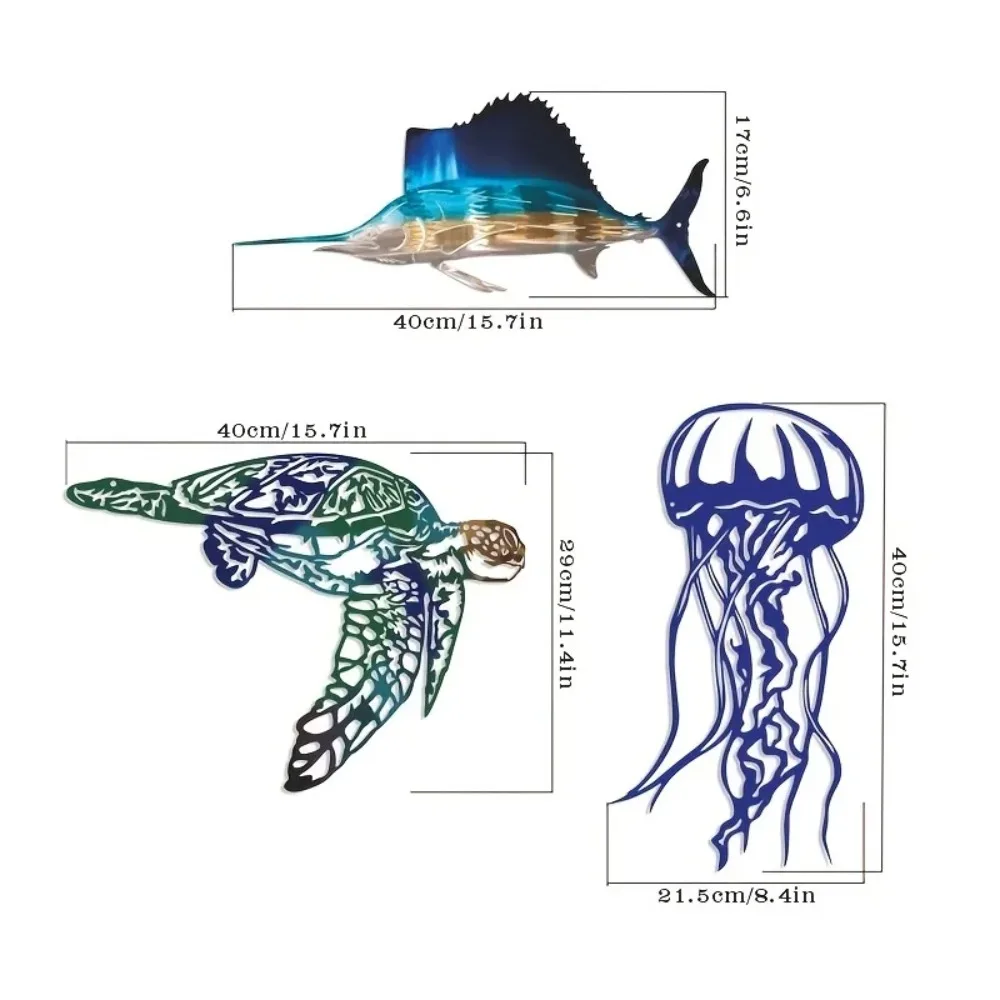 CIFBUY Metal Wall Art Swordfis - Art Craft Jellyfish 评论和价格