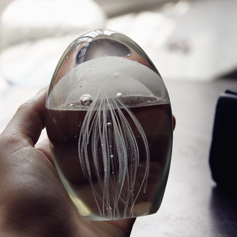 Miniature 3D Jellyfish Crystal - Art Craft Jellyfish 评论和价格