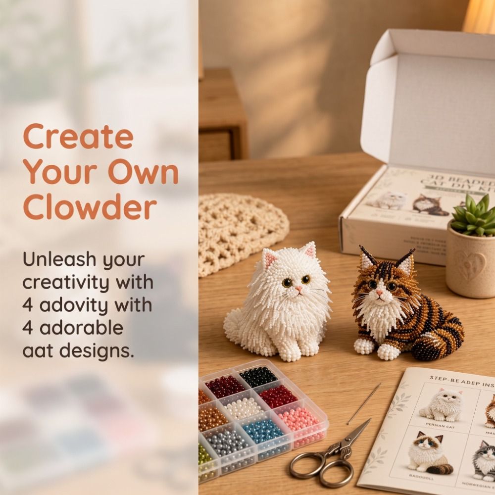 Handmade DIY Animal Bead Embro - Art Craft Cat 评论和价格