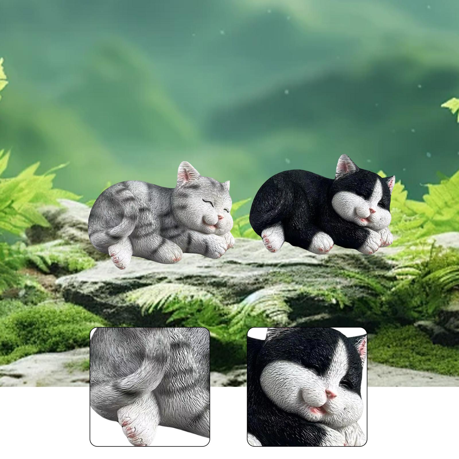 Cat Figurine Garden Statue Cre - Art Craft Cat 评论和价格