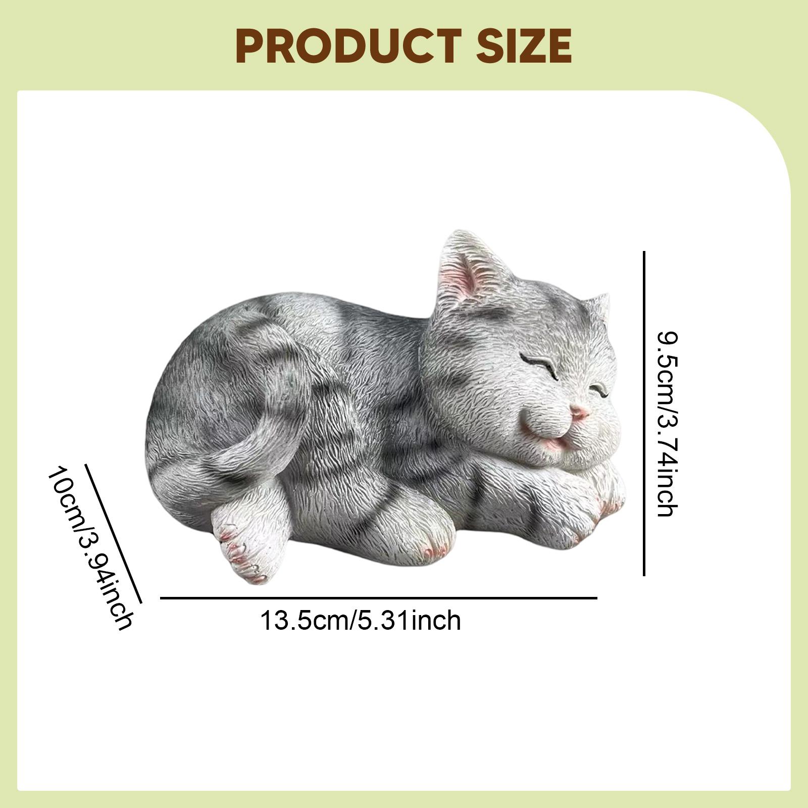 Cat Figurine Garden Statue Cre - Art Craft Cat 评论和价格